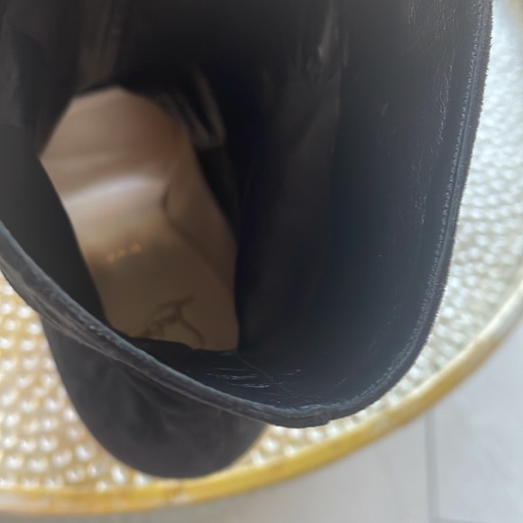 Christian Louboutin Open toe Suede Short Boots 38 Black Authentic - Picture 13 of 14